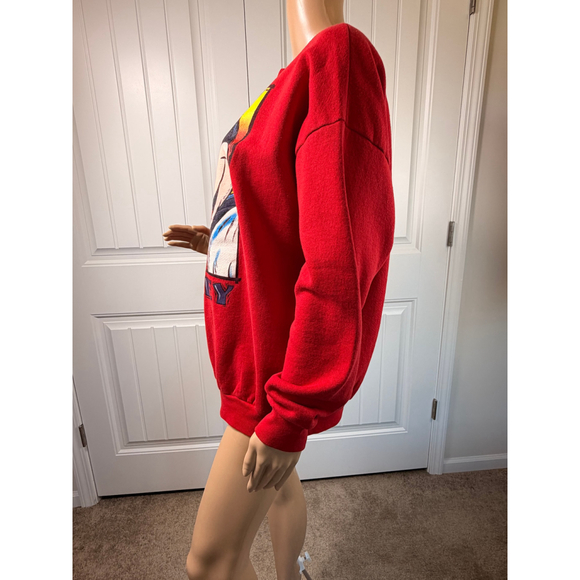 Womens Mickey Unlimited Red Mickey Mouse Sweatshirt XL Y2K Cozy Retro Disneycore - Picture 6 of 11
